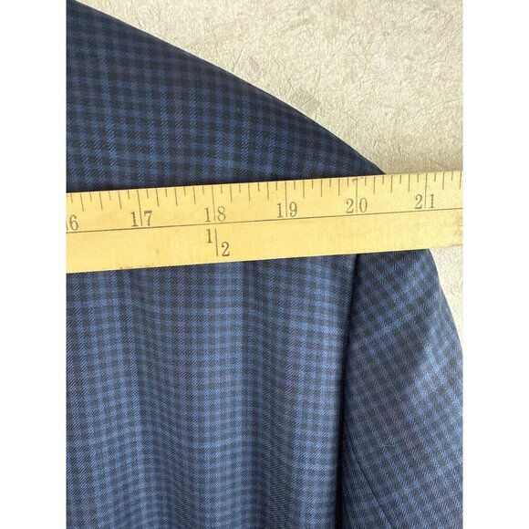 Coppley 1883 Men's Blazer 100% Wool Blue Black Check Two Button Lined Size 46 - Picture 7 of 11